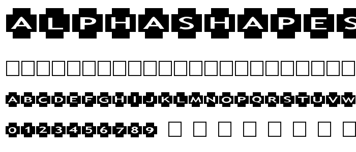AlphaShapes crosses font